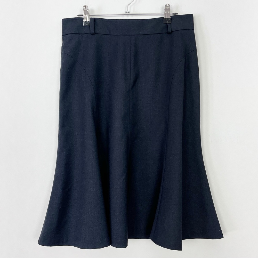 Calvin Klein‎ Navy Blue Flared Midi Skirt Size 6 Lined